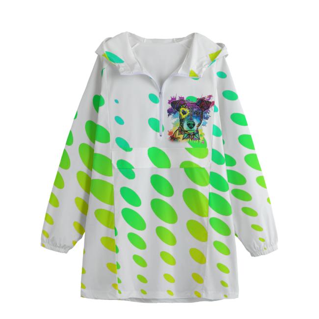 Leichte Regenjacke Chiquito – Popart Hundemotiv, 100 % Polyester, Unisex, Mix, Mischling, Ratonero Bodeguero Andaluz